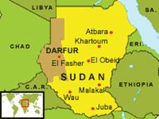 Map showing Darfur, Sudan