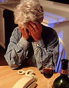 An image depicting alcohol abuse among the elderly
