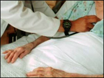 Elderly patient in hospital