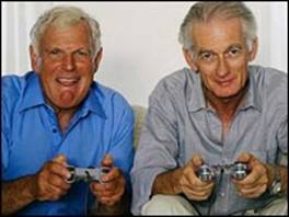 Old men play a computer game