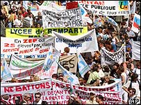 Teachers marching in Marseilles