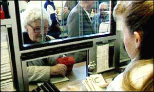 Pensioner at the post office