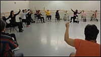 Members of the Brooklyn Parkinson group meet at the Mark Morris Dance Center. Kate Davidson/NPR