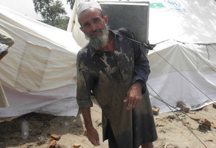 Up to one million older people like Nabi Bakash, 64, could be affected by the floods in Pakistan.   Photo: HelpAge International/ Age UK/ Merlin