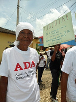 Description: An ADA activist takes action in Latin America