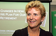 Diana Crossan says that her pension recommendations 'fit with likely trends.' Photo / Wairarapa Times-Age