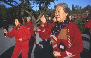 Sixty-nine year old Sun Ling performs every morning in a synchronized, group dance with fellow friends and retirees in Beijing's Jingshan Park.
