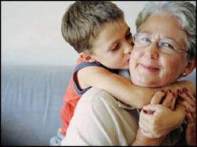 A grandmother with her grandson