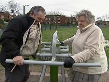 Seniors at playground